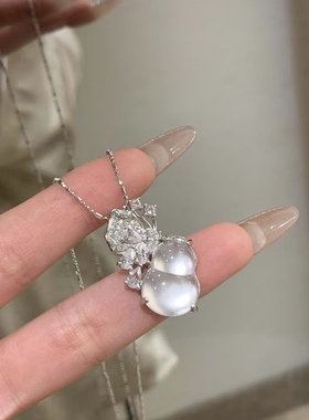 蝴蝶福禄！水沫玉葫芦吊坠项链