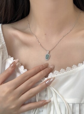 翡翠小玉叶项链！清秀感绝啦！