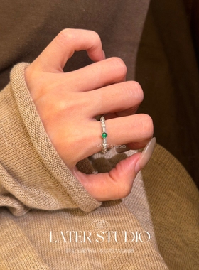 指尖芳华！蕾丝翡翠纯银戒指
