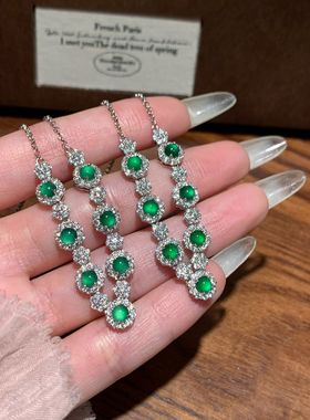 「凝翠星河」天然A货翡翠项链轻奢925银女款小众轻奢气质百搭送礼