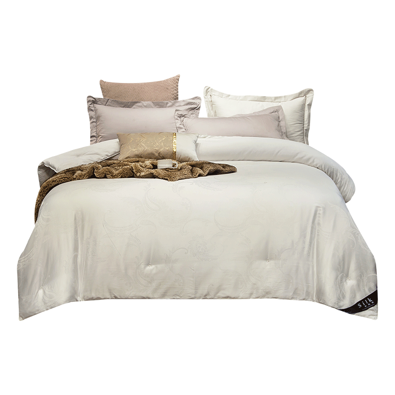 紫罗兰大提花100%桑蚕丝春秋被 紫罗兰蚕丝被