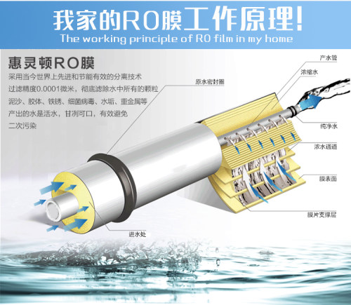 惠灵顿RO膜50G/75G/100G加仑反渗透200G300G400G纯水机净水器滤芯 - 图0