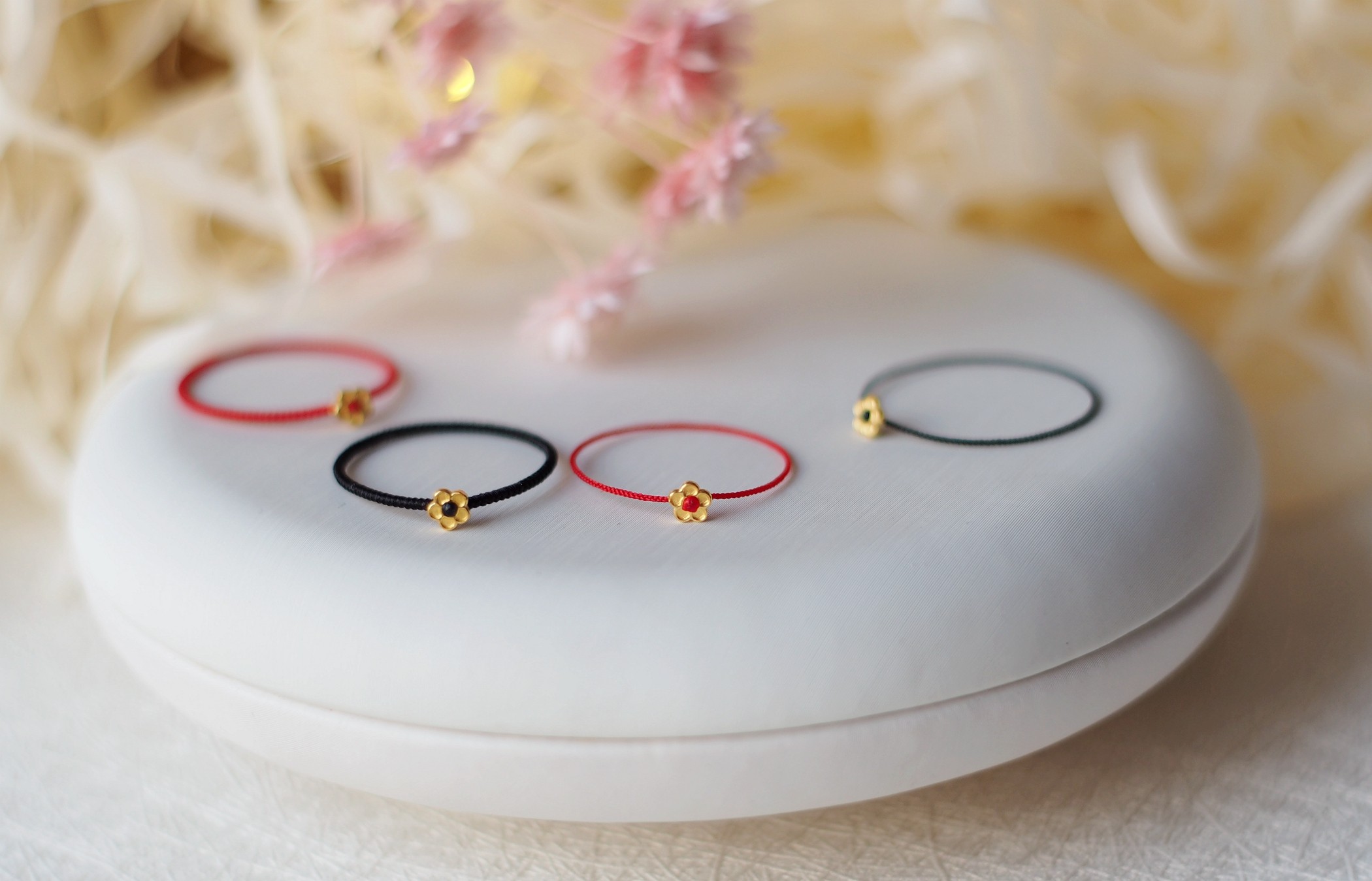 Hand-woven red rope ring for the year of birth, pure gold, money flower ring, ring, gift coil for men and women, couple