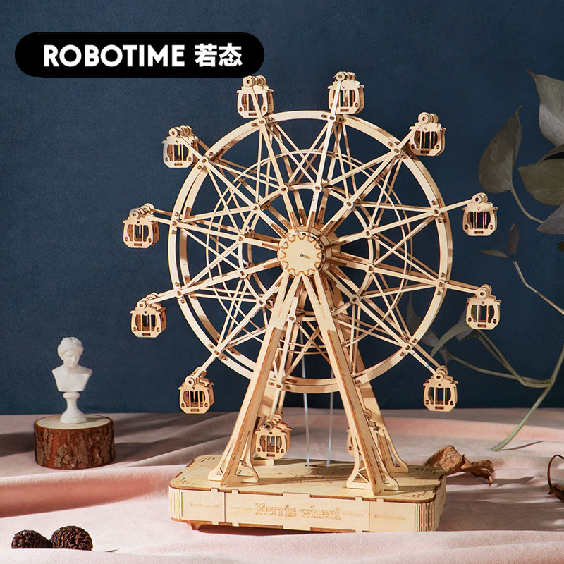 若客态音乐盒木质拼装模型3D立体拼图儿童手工diy女孩子生日礼物,淘宝优惠券,粉丝福利购,淘宝优惠卷