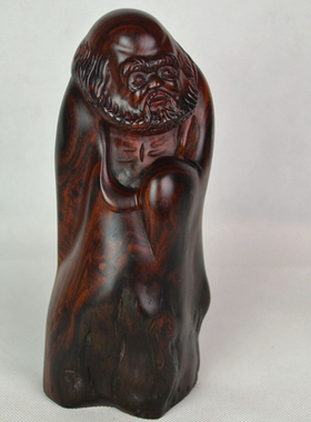老挝大红酸枝罗汉像手工木雕佛像
