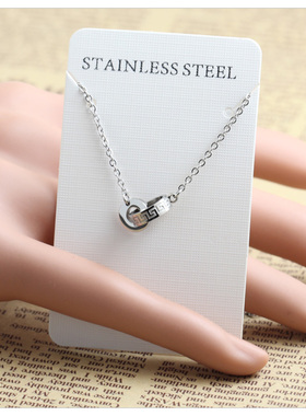 大小圆环双环吊坠项链女轻奢高级感锁骨链小众设计颈链choker配饰