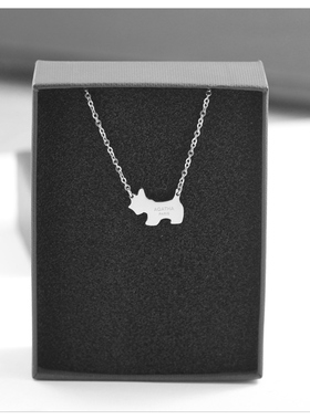走路小狗钛钢项链女ins冷淡风气质锁骨链小众设计感简约百搭颈链