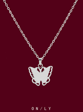 韩系蝴蝶项链女轻奢小众锁骨链高级感颈链精致简约百搭淑女吊坠潮