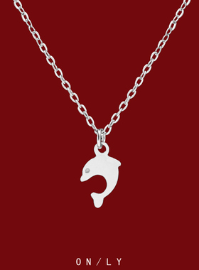 小海豚钛钢项链女ins冷淡风气质锁骨链小众设计感简约百搭颈链女