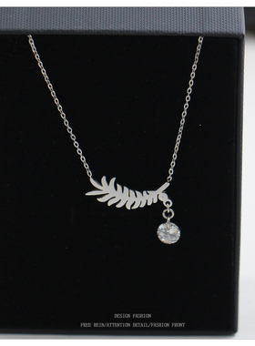 钛钢项链锁骨链颈链吊坠项链高级感轻奢小众闪钻送女友配饰首饰女