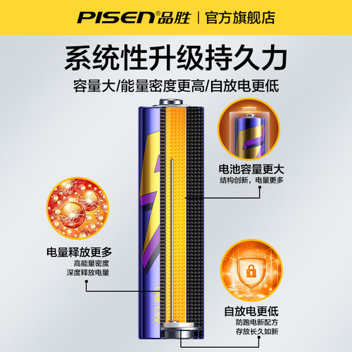 品胜碱性电池5号7号儿童玩具电动遥控器鼠标五七号电视空调干电池正品智能门锁电子密码锁1.5V官方旗舰店 - 图0
