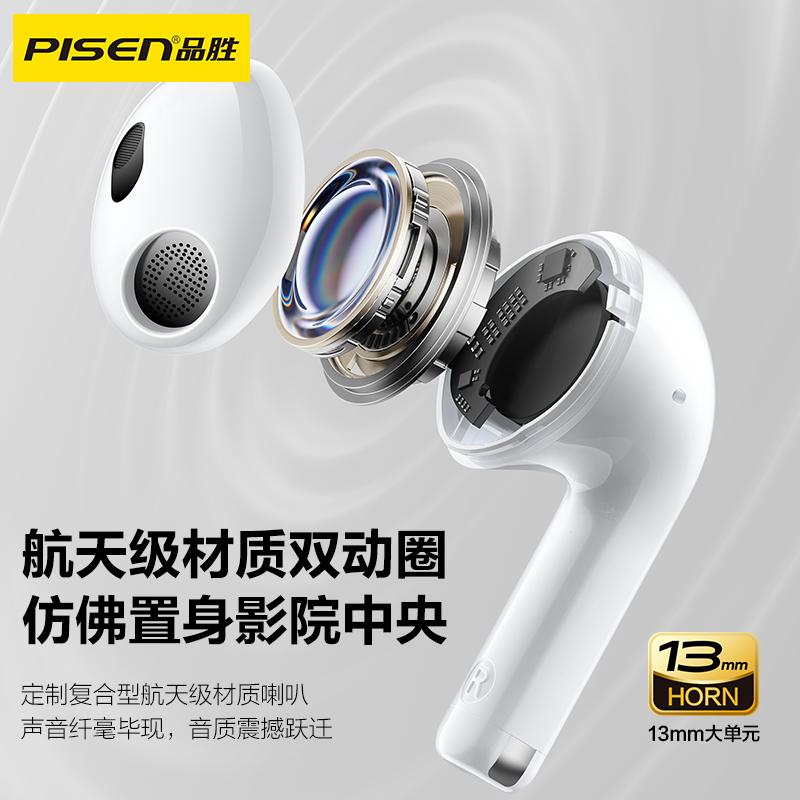 品胜Pisen2024无线蓝牙耳机新品P1 Plus半入耳式5.4长续航低延迟 - 图2