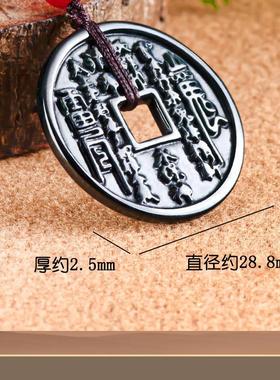 天然新疆和田玉青玉塔青细料吊坠