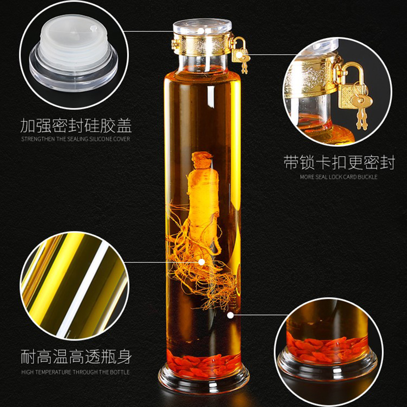 Soaking wine bottle 1kg 2kg high borosilicate glass lead-free