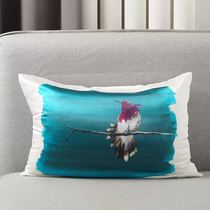 American retro European style living room sofa real silk mulberry silk cushions with pillow cover night song bird (35x53)