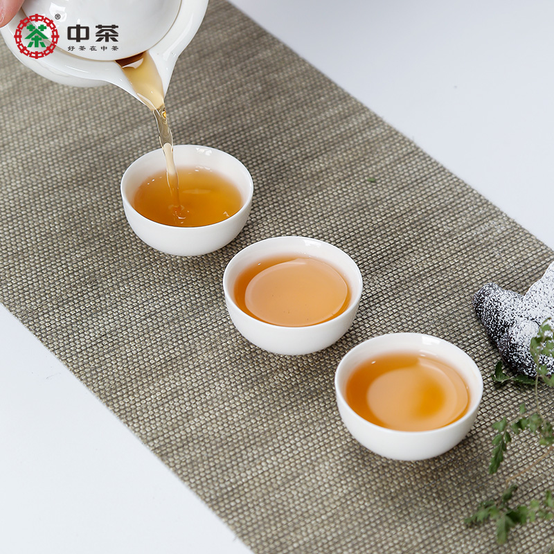 中茶百年木仓黑茶湖南安化黑茶金花茯砖金花醇叶760g*4片中粮出品-图2