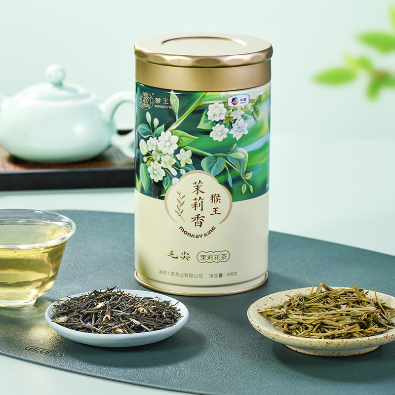 中茶茉莉花茶鲜花窨制茶叶绿茶茉莉香毛尖桂花香新派花茶2023新茶 - 图1