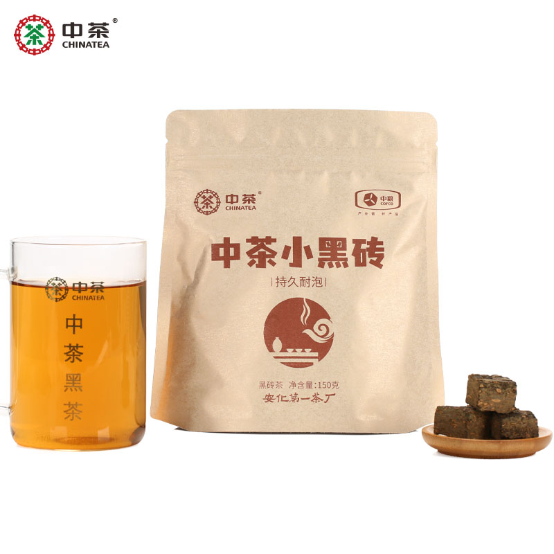 中茶安化黑茶小黑砖150g中茶砖茶解散袋装颗粒茶5年陈 - 图0