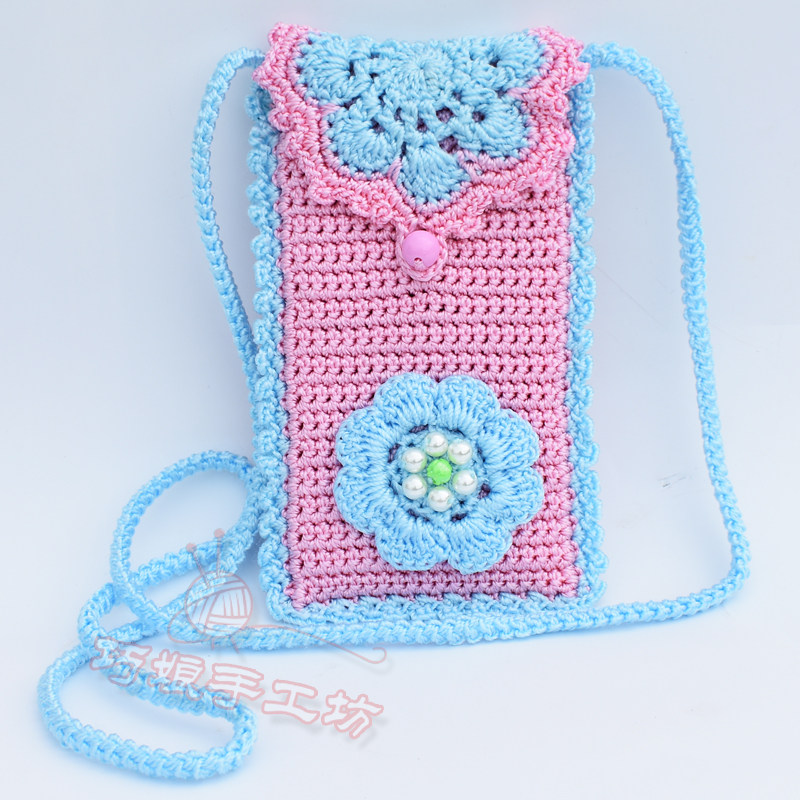 斜跨手机包女夏天小清新韩版散步零钱包 手工钩包成品 颜色可定做,淘宝优惠券,粉丝福利购,淘宝优惠卷