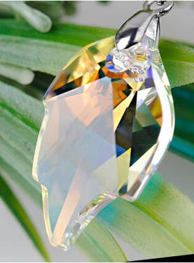 超炫白彩色水晶短款S925纯银项链