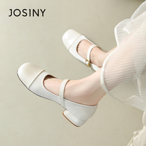 Zhuo Poetry Jane about Mary Jane shoes woman 2024 spring new soft leather low heel light mouth gentle wind small fragrant wind single shoes