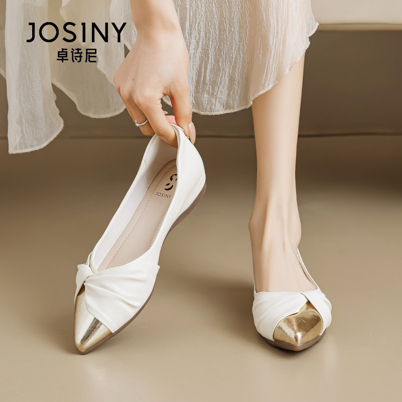 卓诗尼平底单鞋女夏2024年新款软底奶奶鞋法式绝美小香风玛丽珍鞋