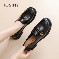 Jo Poetry Nile Foe Shoes Woman 2023 New exploits Black Inn Wind Small Leather Shoes Retro fall One foot pedal Single shoe