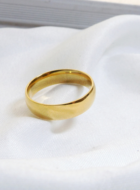光滑面素圈戒指男女款