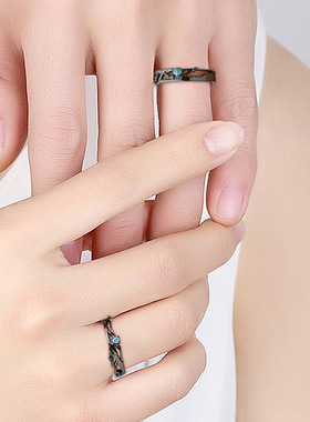 情侣戒指礼物ins925刻字