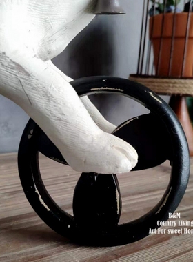 美式复古做旧兔子摆件装饰