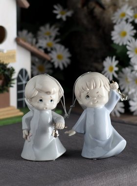 俏皮可爱手绘陶瓷天使娃娃