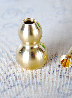 黄铜空心八卦葫芦开口摆件