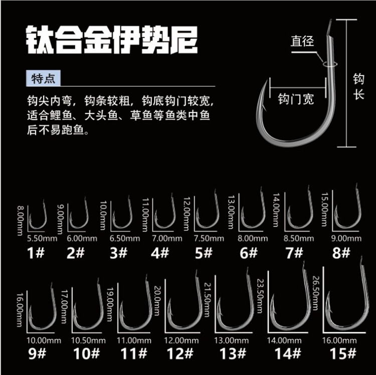 大力马子线双钩成品钛合金伊势尼绑好大马力鱼线钓钩包邮鱼钩有刺-图1