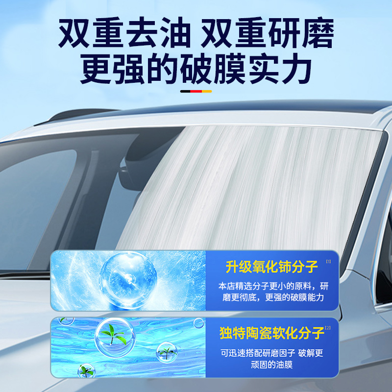 玻璃油膜去除剂汽车前挡风玻璃清洁剂专用重度去油膜清洗剂除油膜-图2