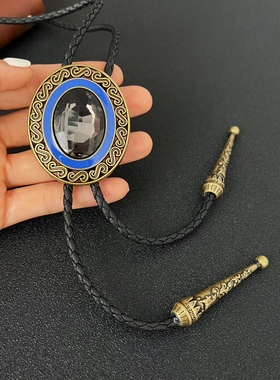 欧美复古夸张大号波洛领带时尚男士休闲领绳项链衬衫领结西部牛仔