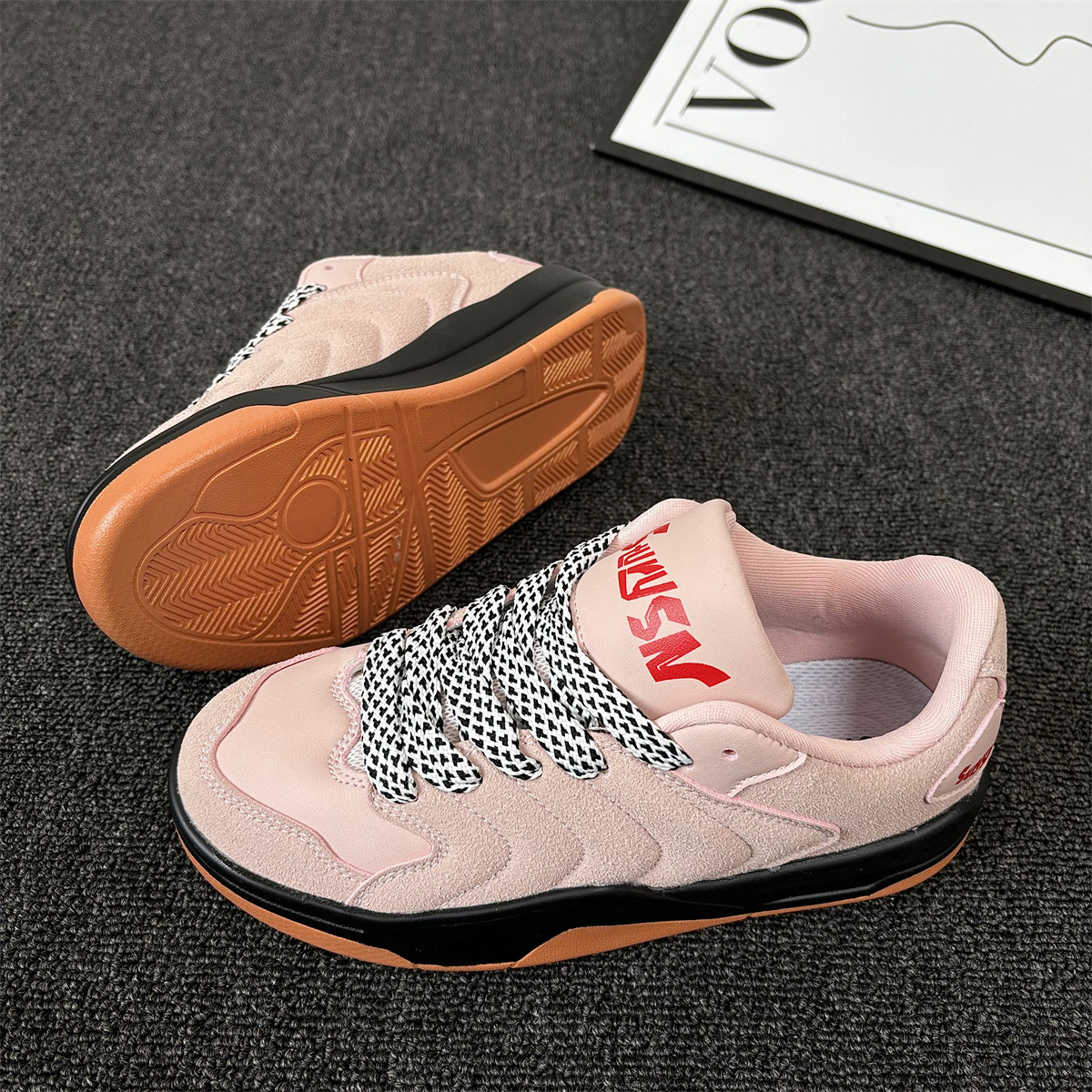 复古小众粉色厚底运动鞋女ins潮百搭学生休闲跑步鞋2025冬季新款,淘宝优惠券,粉丝福利购,淘宝优惠卷