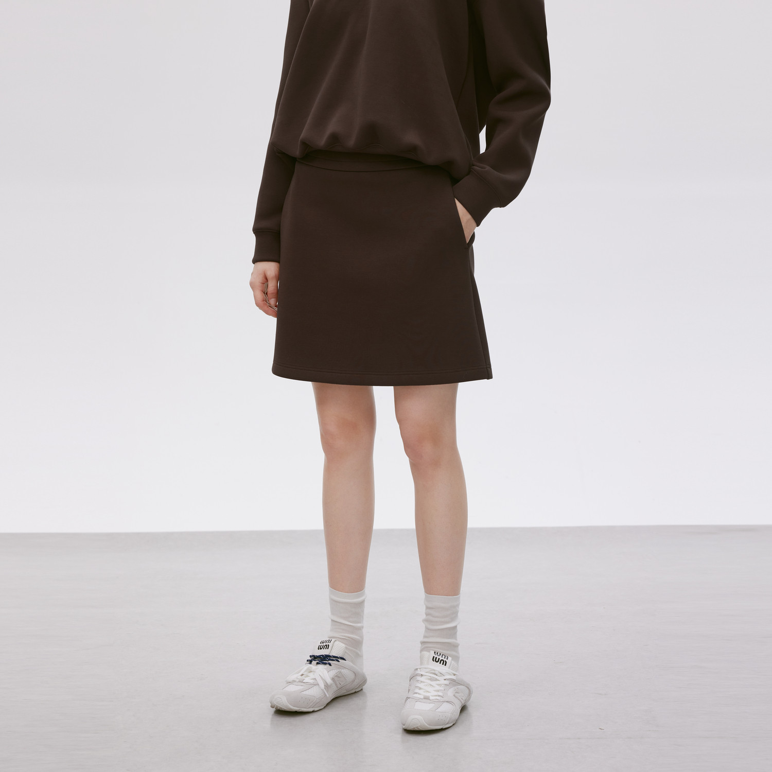 MISSCOCOON可可尼C3系列中腰直筒短裙女2025年秋款简约纯棉半身裙,淘宝优惠券,粉丝福利购,淘宝优惠卷