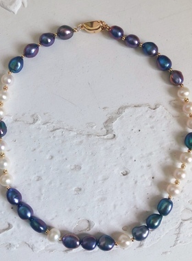 混搭短项链玩美匣子巴洛克珍珠