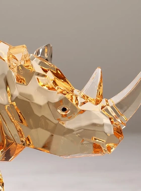 创意亚克力犀牛摆件心有灵犀酒柜装饰品客厅玄关酒柜装饰乔迁礼物