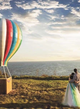 大型热气球玻璃钢婚纱照户外拍照道具景区露营打卡摆件景观装饰