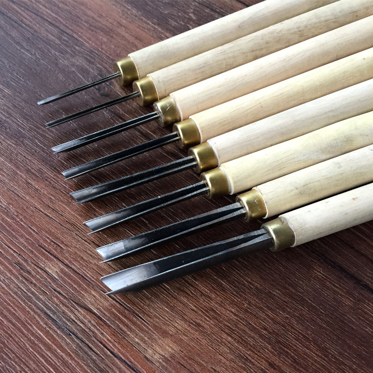 木工雕刻工具东阳雕刻刀手工刻刀工具 V型修光三角刀已磨好_虎窝淘