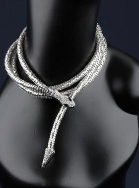 欧美风个性闪钻灵蛇项链