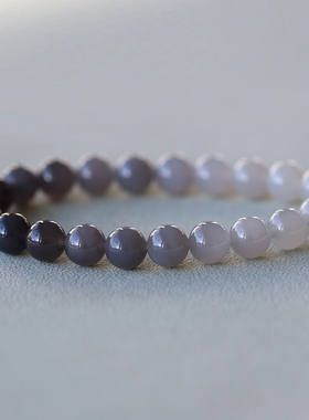 天然和田玉手串烟紫色渐变手链