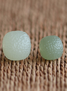 天然和田玉老光珠散珠