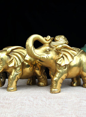 铜大象摆件吉祥如意吸水铜象