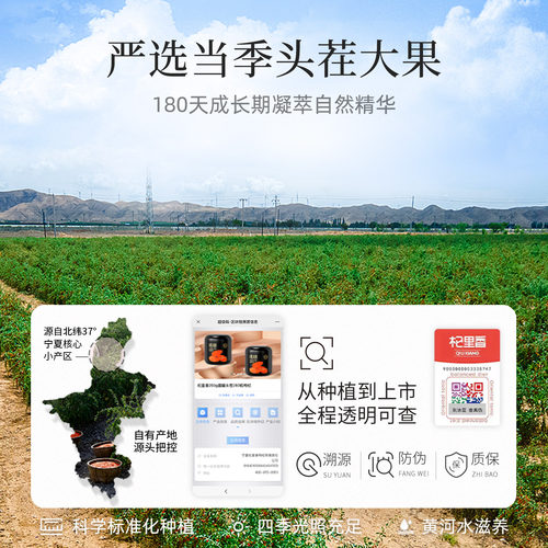 杞里香正宗头茬枸杞子宁夏特级500g无硫熏不染色干大果官方旗舰店 - 图0