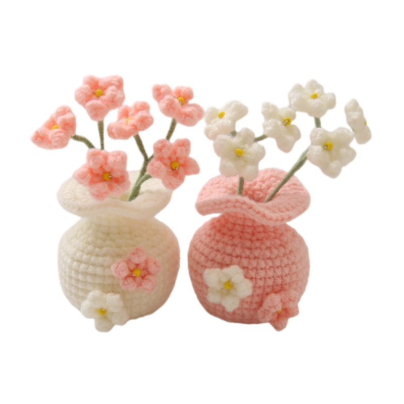 满天星花瓶车载桌面摆件牛奶棉毛线钩针diy手工编织花束自制礼物,淘宝优惠券,粉丝福利购,淘宝优惠卷