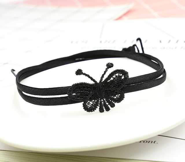 ແມ່ຍິງ sexy ພຽງເລັກນ້ອຍງາມ lace butterfly ສີດໍາ