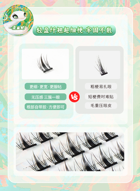 艾可熙儿混血蛇系免胶水假睫毛泰式冷血感轻松驾驭分段式单簇睫毛