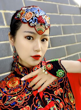 原创手作绣花配饰民族风发带
